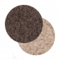 Preview: Wool felt round coasters - double 2 brown/beige melange