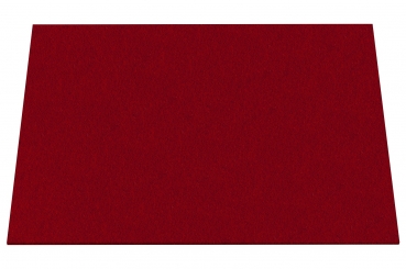 Wool felt place mat rectangular - cherry red