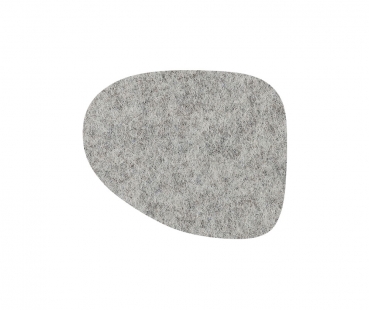 Wool felt place mat wave - silver grey
