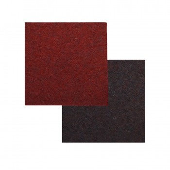 Wool felt square coasters - dark red / graphite red