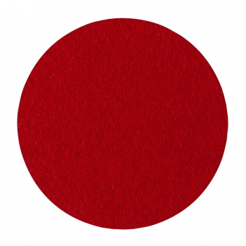 Wool felt round coasters - bright red
