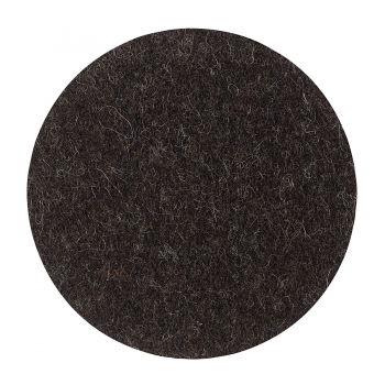 Wool felt place mat circle - dark brown melange