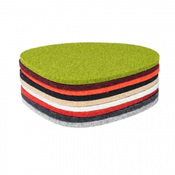 Wool felt coaster wave - beige melange