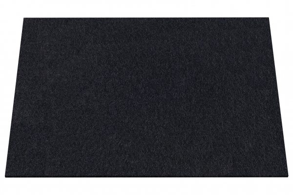 Wool felt place mat rectangular - black