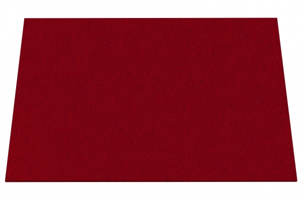 Wool felt place mat rectangular - cherry red