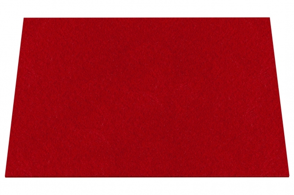 Wool felt place mat rectangular - bright red