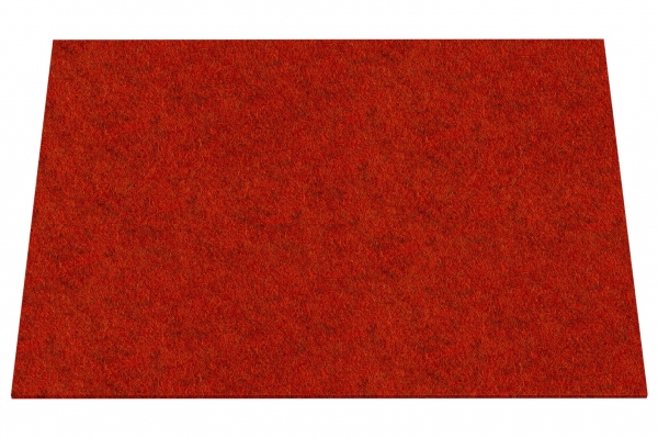 Wool felt place mat rectangular - papaya