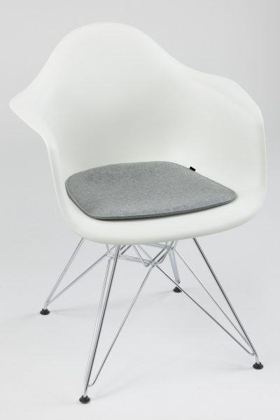 100% Wool Felt Cushion for Eames Arm Chair - silver grey