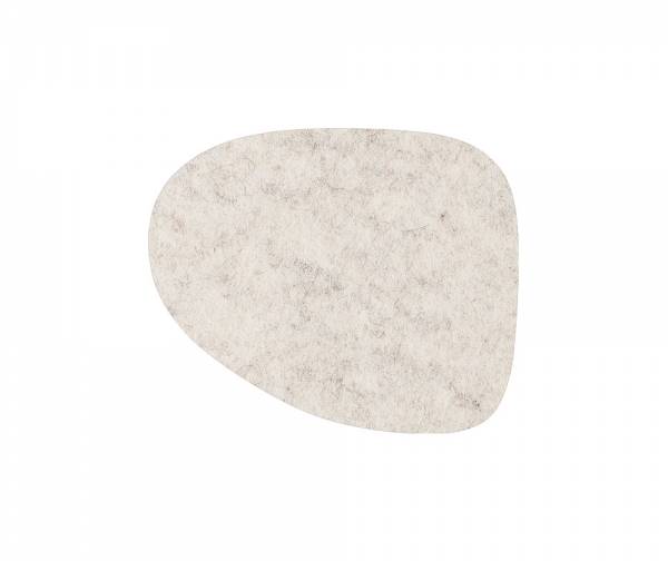 Wool felt coaster wave - beige melange
