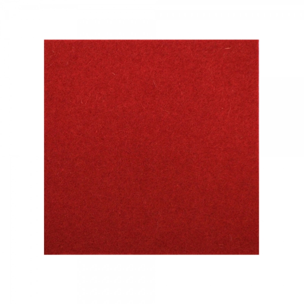 Wool felt square coasters - bright red