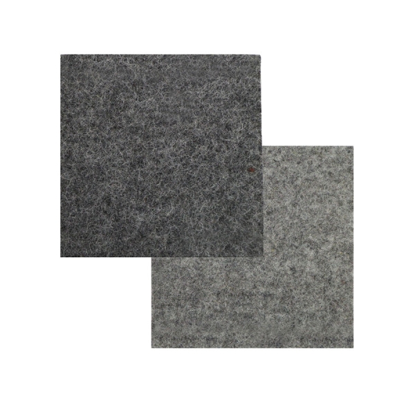 Wool felt square coasters - double 1 anthracite / silver grey
