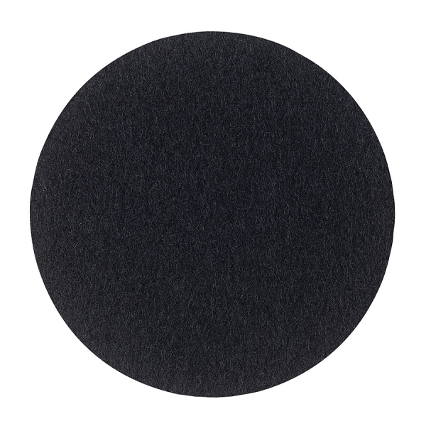 Wool felt place mat circle - black