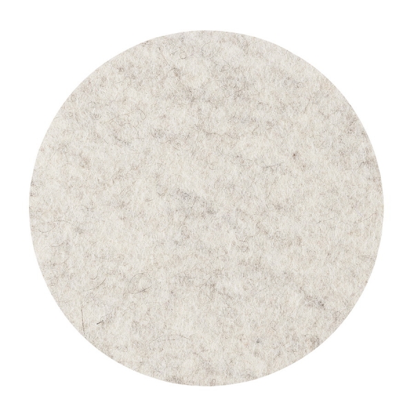 Wool felt place mat circle - beige melange