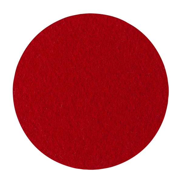 Wool felt round coasters - bright red