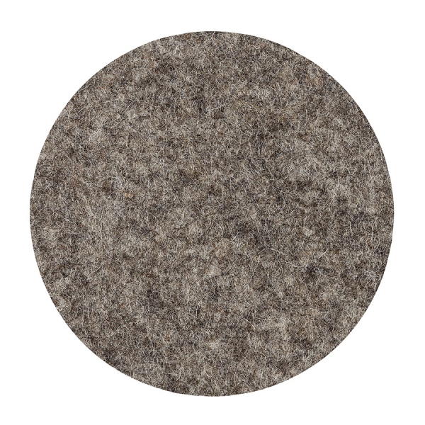 Wool felt place mat circle - brown melange