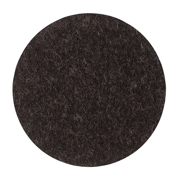 Wool felt place mat circle - dark brown melange