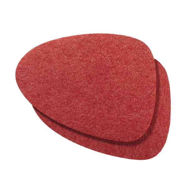 Set (2 pieces) of placemats "Wave" - cherry red