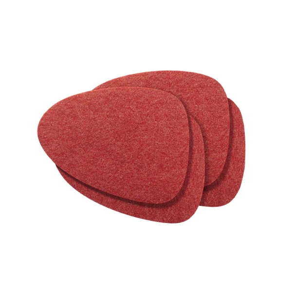 Violan® - Set of coasters "wave"- cherry red