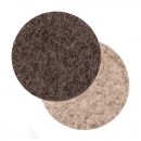 Wool felt round coasters - double 2 brown/beige melange